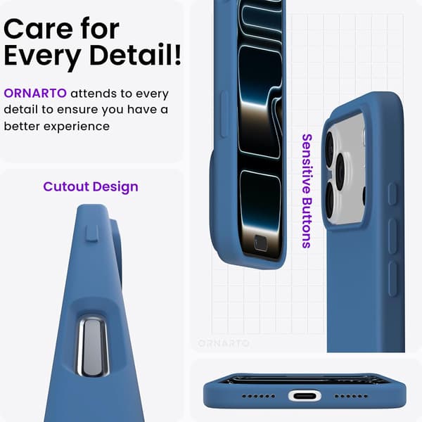 1 stk., kompatibel med iPhone 17 Pro Max etui, mørkeblå, 6,9\", stødsikker beskyttelse, kamerabeskyttelse Dark blue