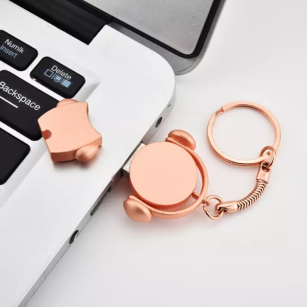 USB 2.0 Flash Drive, Bærbar bil USB 2.0 Memory Stick Cartoon U Disk til datalagring, Rose Gold (64GB)