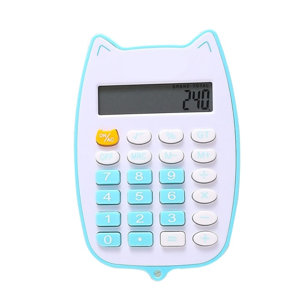 Kannettava laskin Cute Cat Mini Opiskelijan kannettava tietokone Pienet laskinlaskurit opiskelijoille Laskimet pöytäkone (väri: sininen)