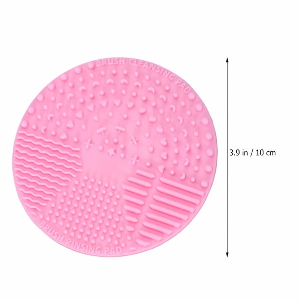 Børste rengøringspad, silikone rund makeup børste Scrubber måtte Kosmetisk rengøring pad Bærbart vaskeværktøj med sugekop (pink)