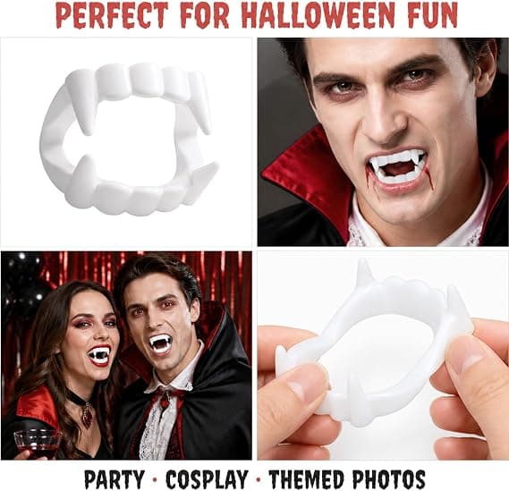 4 stk uttrekkbare vampyrtenner Vampyrhugtenner Halloween-tilbehør