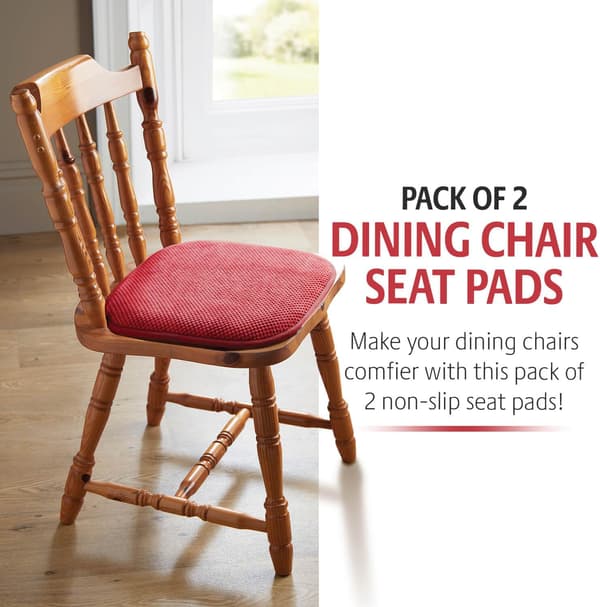 Matstolskudde i Memory Foam (2-pack) – Halkfri Design – 40 x 40 cm, röd. red