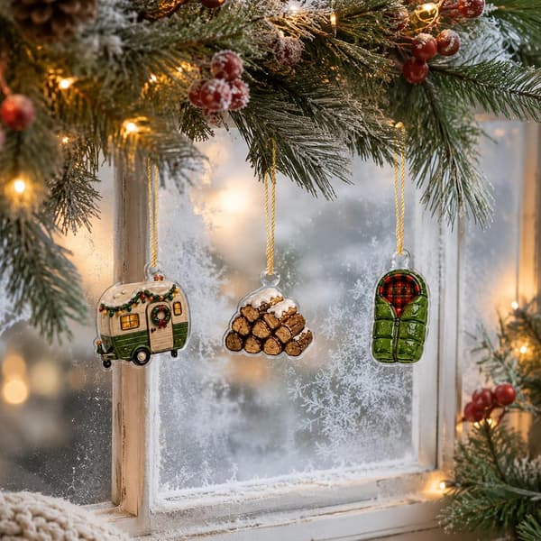 Julekalender Blind Box 2026, Akryl Nøglering Ornament Sæt C
