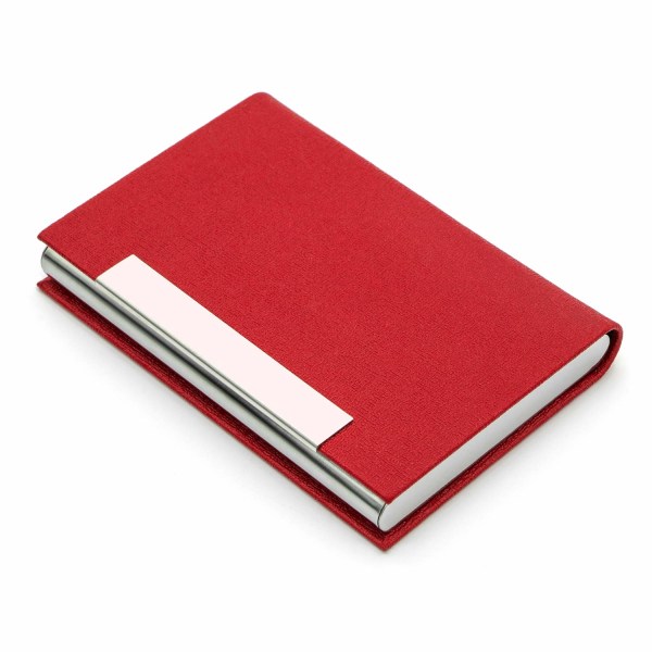 Visitkortshållare , case Professionellt PU läder & rostfritt stål multi , visitkortshållare plånbok Kreditkort (röd)
