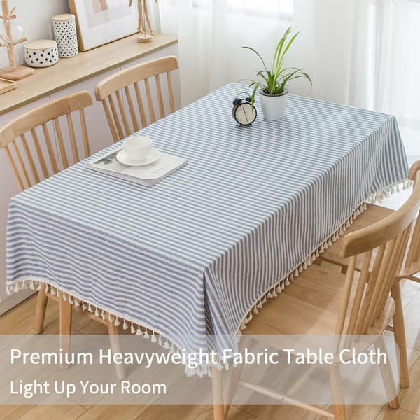 1 stk duk rektangel stripe dusker duk rektangulær støvtett bomullsduk (140 cm x 180 cm, blå) 140*180cm blue