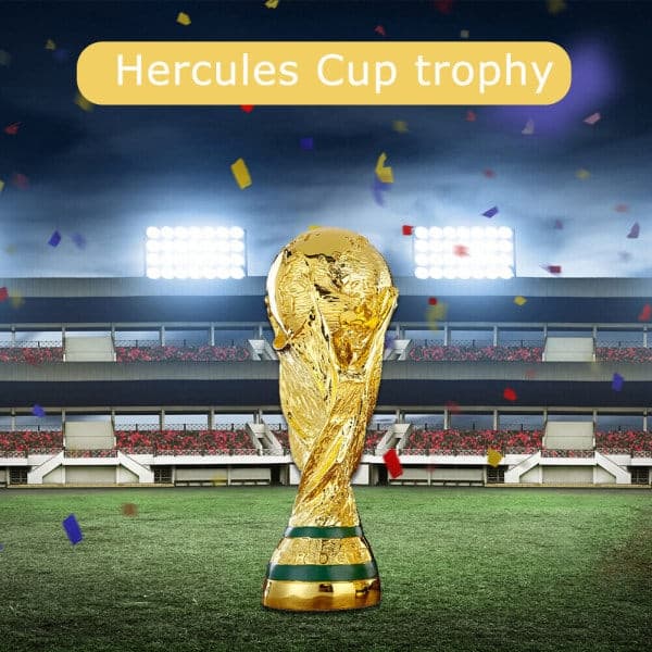 Stor gull VM-fotballtroféreplika Qatar 2022, 13 cm 13cm