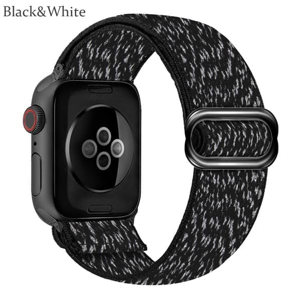 Nylon for Apple Watch Band Svart og Hvit Black&White