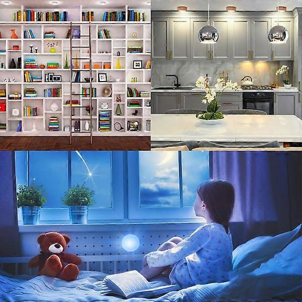 LED-spotlightar 6 st med 2 fjärrkontroller RGB-design Många färger Vit white