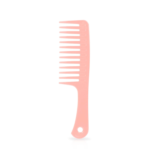 Bred tandkam för lockigt hår, långt hår, vått hår, löskammare, paddla hårkam (rosa)