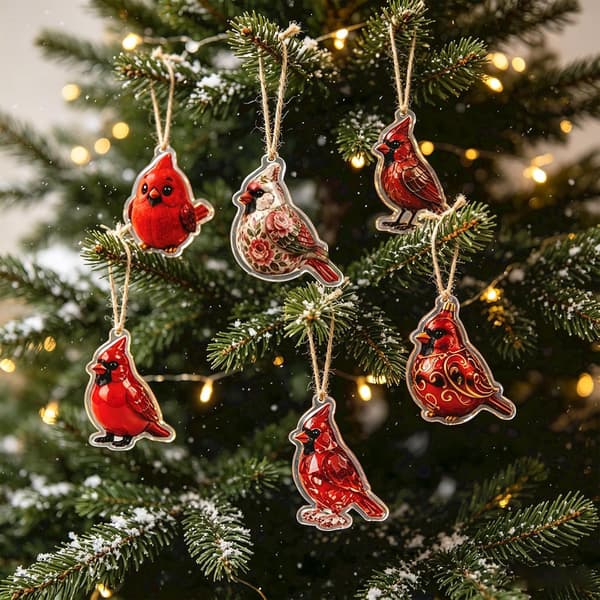 Fuglejulekalender Jul 2026, Akrylophængssæt 24 Stk.