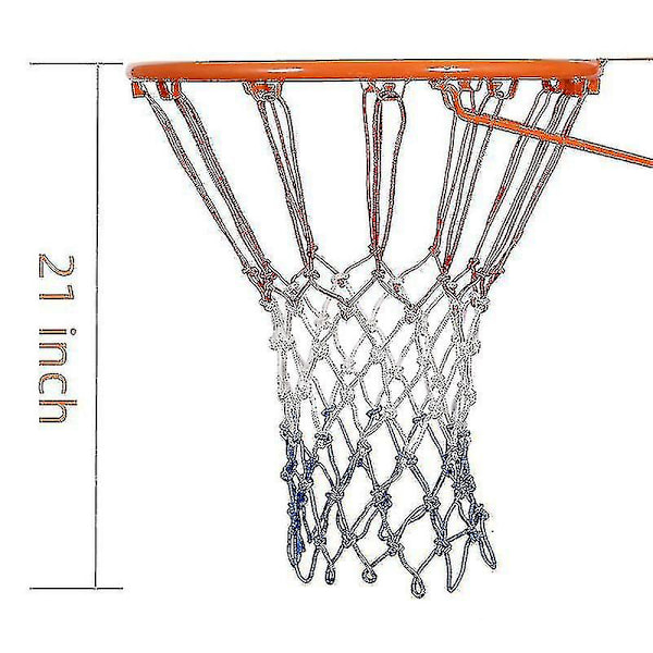 2 Profesjonelle, slitesterke basketballnett - Passer til standard innendørs eller utendørs 12-løkke felger blue