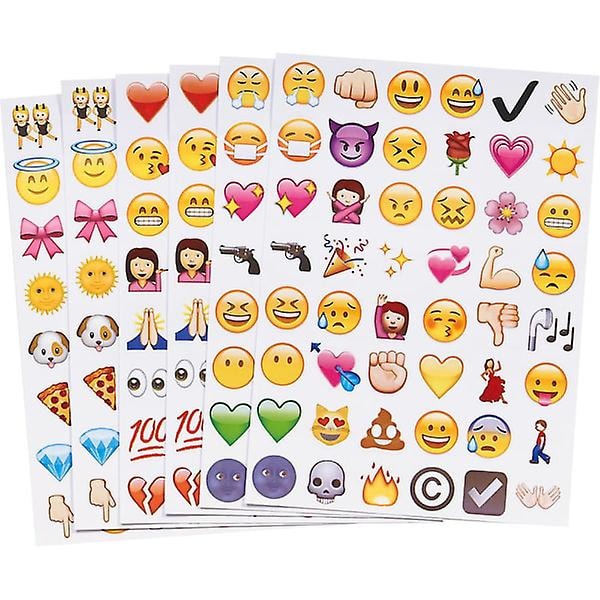 912 stk. Emoji-klistermærker i forskellige farver
