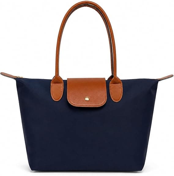 1 stk. stor Oxford-veske for kvinner - lett og sammenleggbar design, marineblå, 40*14*29 cm Navy blue