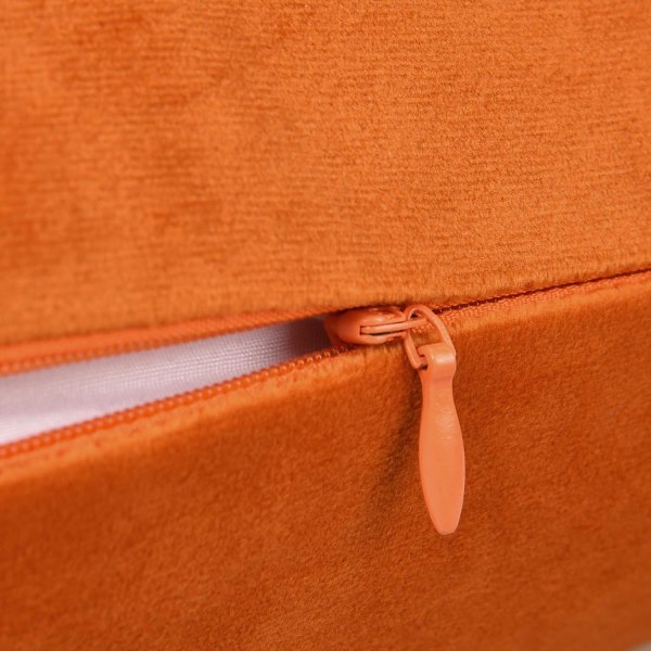 Dekorative putetrekk, fløyelsputetrekk, solide putetrekk for sofa- og sengeputer, oransje, 20 x 20 tommer, sett med 2