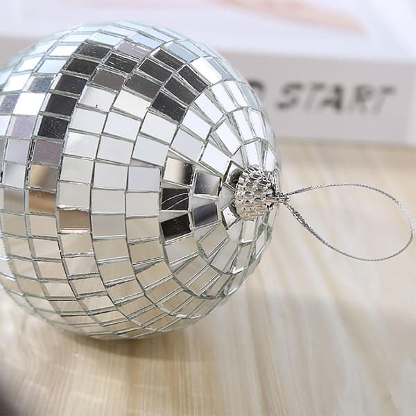 24 stk Sølv Disco Speilkule for Festdekorasjon Juletre Bryllup Bursdagsfest Pynt 4cm