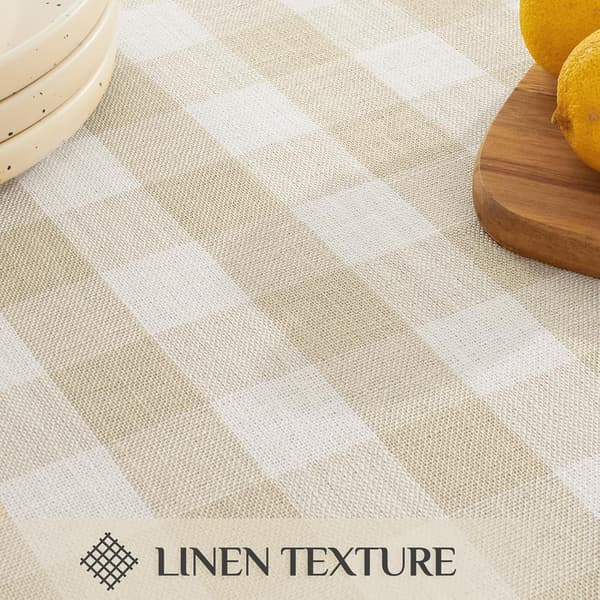 1 stk Gingham duk beige utendørs duk rektangulær 140x200 cm tørkbar bomull dusk Boho duker vannavstøtende, 55x78 tommer beige