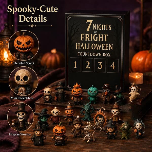 Halloween Nedtællingskalender Blind Boks 7 Nætter Advent Mini Figurer 7