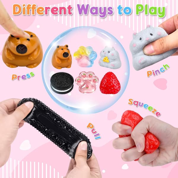 Squishy, 6 stk. Squishy-legetøj, Fufu Squishy Fidget-legetøj til voksne | Blødt klemme-sensorisk stresslegetøj til angstlindring og dekompression Multiple models