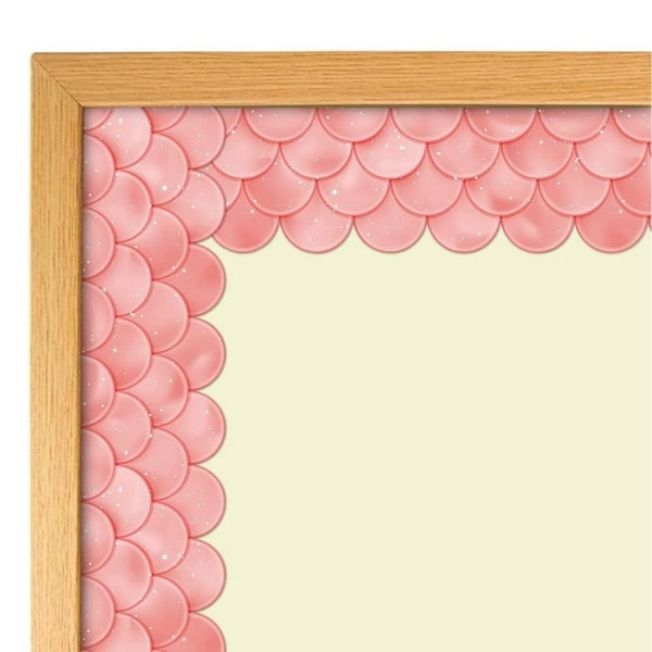 Ombre rosa kamskjell Oppslagstavle kanter Regnbue Rette kanter Klasserom eller hjemmeskoledekorasjon 20Mx7cm