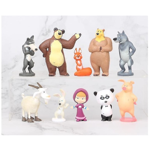 10 kpl Masha ja Karhu Hahmoja (3-6cm)