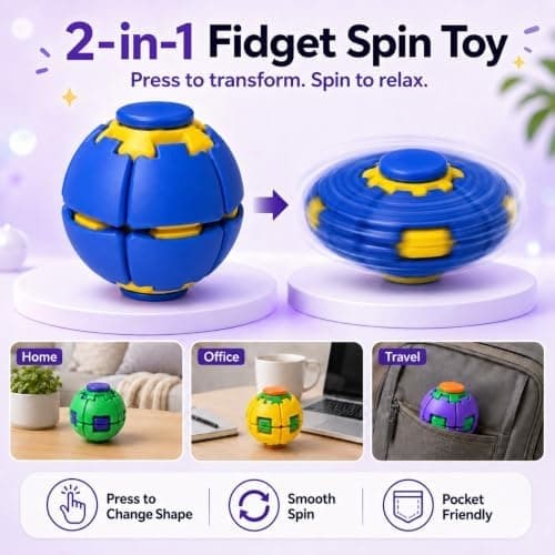 3D roterende dekompresjonsball, trykkende fingertuppgyroskop (rød) Red