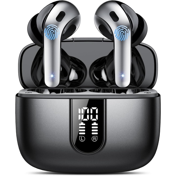 Wireless Earbuds, 50Hrs Playtime Bluetooth Earphones, Bluetooth Headphones 5.3, In Ear with 4 ENC Call Noise Cancelling Mics, Bass Boost 85%