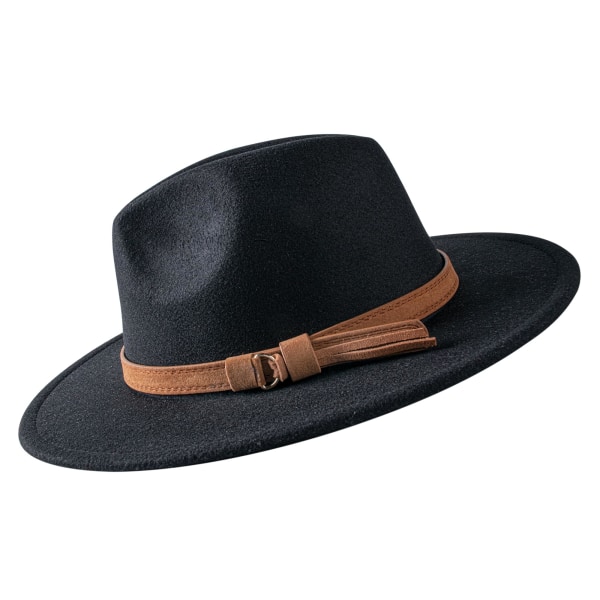 Dame mænds hatte vinter mode filt hat - bred skygget Fedora hat