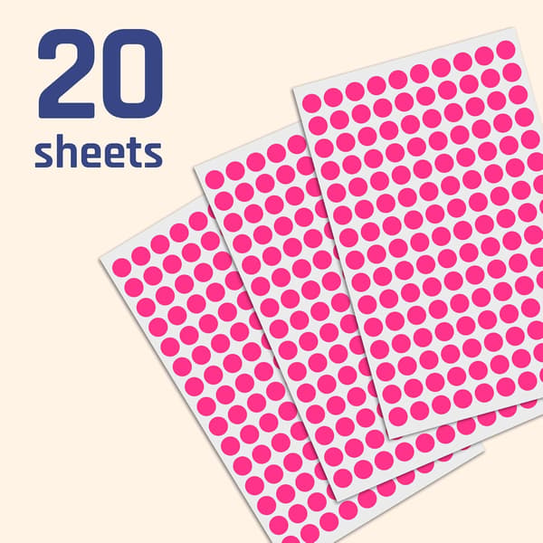 4080 kappaleen pakkaus, 10 mm pyöreät tarrat - ruusunpunainen Rose-pink