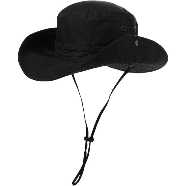 Solhattar med bred brätte Sommar Mesh UV-skydd Safarihatt Fiske Vandring Boonie-hattar med hakrem Vattentät Andas
