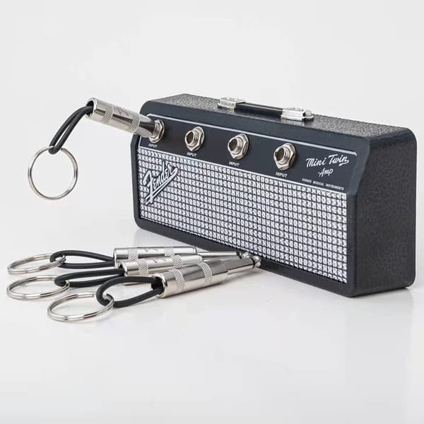 Nøgleholder til væg Nøgleholder Audio Nøglering Vægmontering Kreativ Retro Nøgleopbevaring med 4 Guitarstik.
