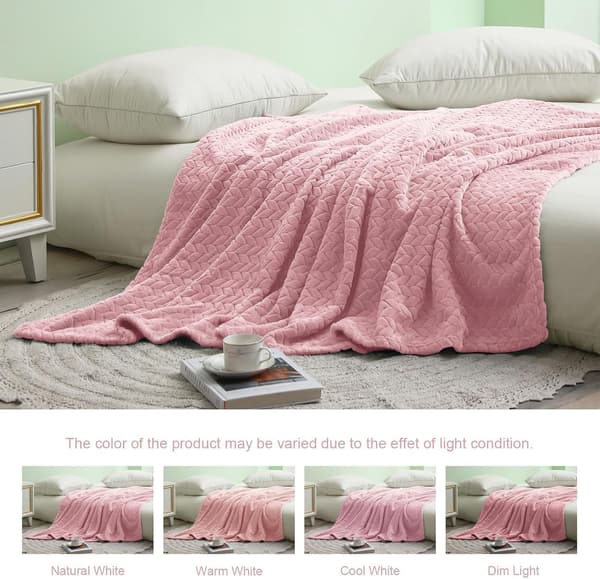 1 stk stort fleeceteppe til sofa, rosa | 127x178 CM, mykt pustende luftig teppe. pink