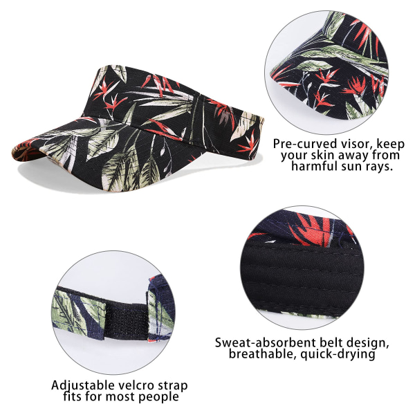 Solskydd för kvinnor - sommar Justerbar solskärm Hat, Golf solskärm Dam solskärm Hat Ponytail Baseball keps Tryckt Tennis Löpning solskärmar keps