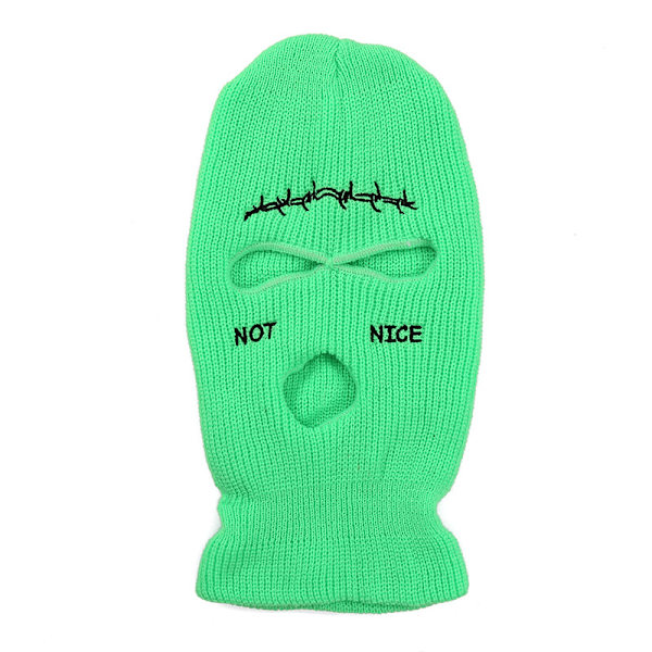 3-reikäinen Balaclava-hiihtohuppu moottoripyöräilyyn ja ulkoilulajeihin (fluoresoiva vihreä)