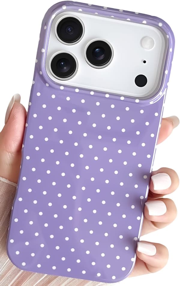 Til iPhone 17 Pro Max-deksel Søt Prikkete Telefon, Vakkert og Stilig, for Kvinner Jenter, lilla purple