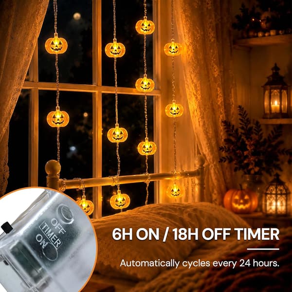Græskar lyskæde Halloween dekorationer, 3m