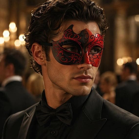 Maskeradmasker för män och kvinnor, röd 1 st red