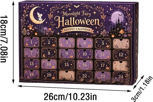 Soppfe Halloween Adventskalender Skummel Nedtellingsboks Blinde Samleobjekter Akrylfigurer for Festlig Skrivebordsdekor E