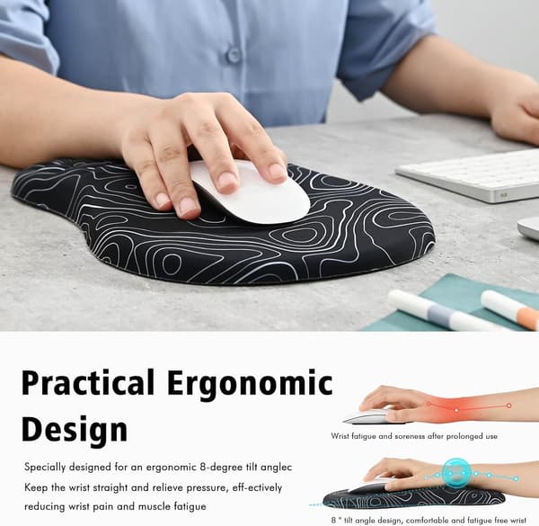 1 stk. musemåtte med håndledsstøtte, gaming musemåtte, stor musemåtte, stribet | | Ergonomiske massageknopper, lindrer håndledssmerter, vaskbar, (31x21x2,8 cm) Stripe