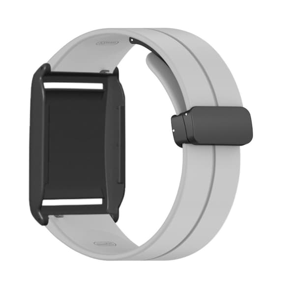 Silikone udskiftningsarmbånd med foldbar magnetisk lås kompatibel med Polar Loop flere farver 24cm x 2cm Grå Gray
