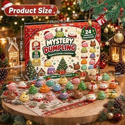Squishy julekalender 2026 med 24 dages squishies dumpling jul, C C