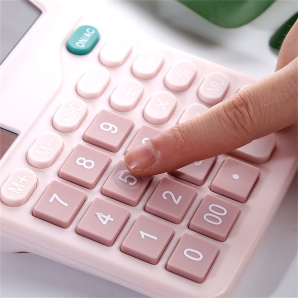 Digit Solar Scientific Calculator Taloustoimiston tietokonelaskimet Suuren näytön toimistolaskimet Söpö laskin (väri: vaaleanpunainen)