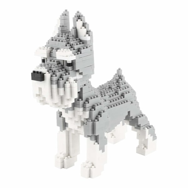 Hund Micro Building Blocks Pet Mini Building Toy Tegelstenar, 880 delar KLJM-02 (Schnauzer)
