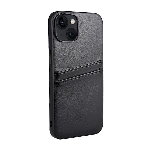 Buffalo iPhone 14 / 13 -kotelo nahkaa, 2 korttipaikkaa, musta 140 140