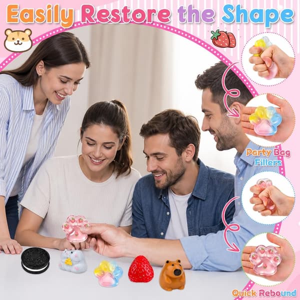 Squishy, 6 stk. Squishy-legetøj, Fufu Squishy Fidget-legetøj til voksne | Blødt klemme-sensorisk stresslegetøj til angstlindring og dekompression Multiple models