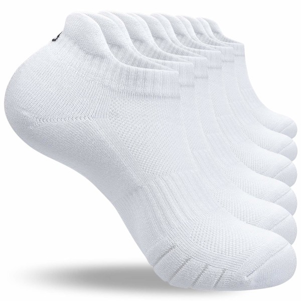 pairs of sneaker socks, cotton sports socks, running socks, white