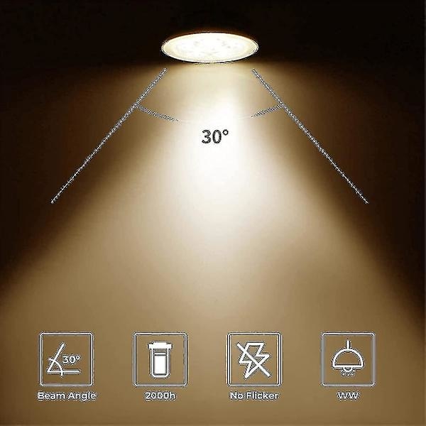 Pakke med 8 halogenlamper Gu5.3 Mr16 35w 12v Dimbar - varm hvit 2800k, 400 lumen, deksel Jz [DB]