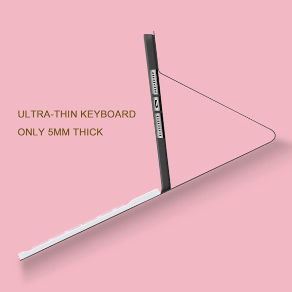 Trådlöst tangentbord och mus - Uppladdningsbart smalt Bluetooth-tangentbord och mus-set, tyst Bluetooth-mus, sladdlöst tangentbord kompatibelt PINK