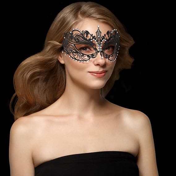 1 stk. Halloween maskerade maske – maskerade maske til kvinder til Halloween, sort 2-black