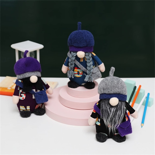 School Gnome Pehmo, Takaisin kouluun -lahja, Homecoming Festival -koristeet kotikouluun, Käsintehty (sininen laukku)