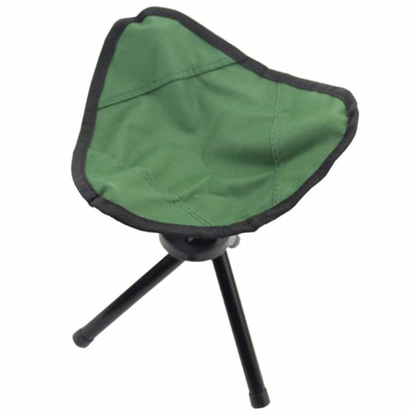 Liten sammenleggbar krakk Stativkrakk, camping utendørs sammenleggbare stoler Bærbar sammenleggbar stol Slacker krakk Camp krakk støtter 200 lbs, grønn